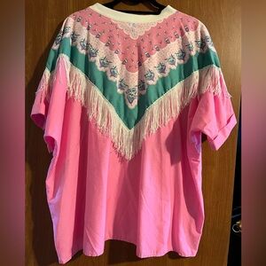 Vintage Pink Western Top